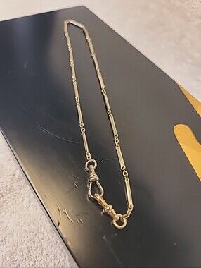 Vintage Simmons Pocket Watch Fob Vest Chain Gold Plated 15"